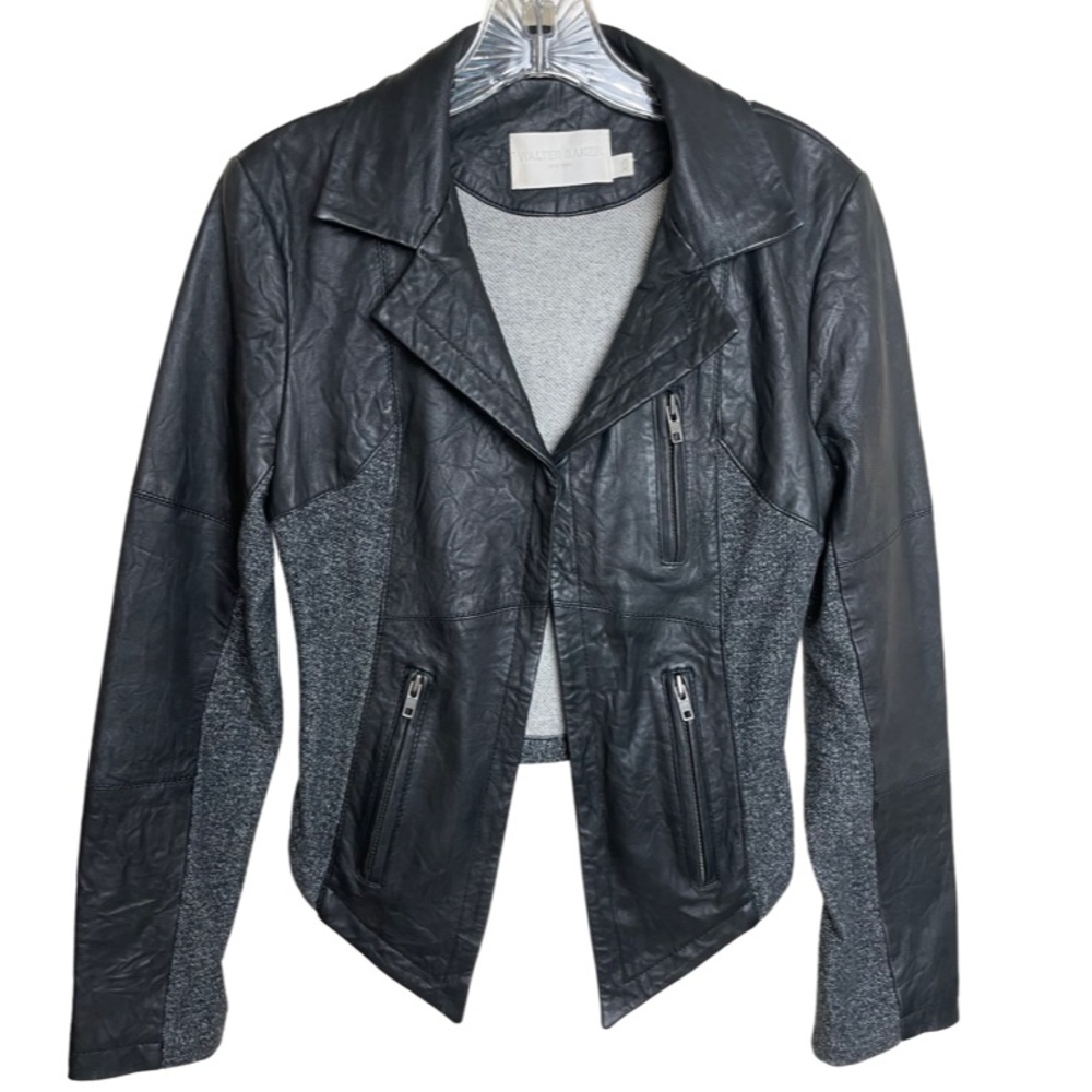 🔥Walter Baker Asymmetrical Leather Moto Jacket | Black | XS